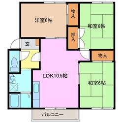 箕田駅 徒歩7分 2階の物件間取画像